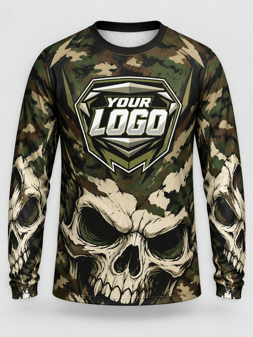Camo Skull custom motocross jersey - front view