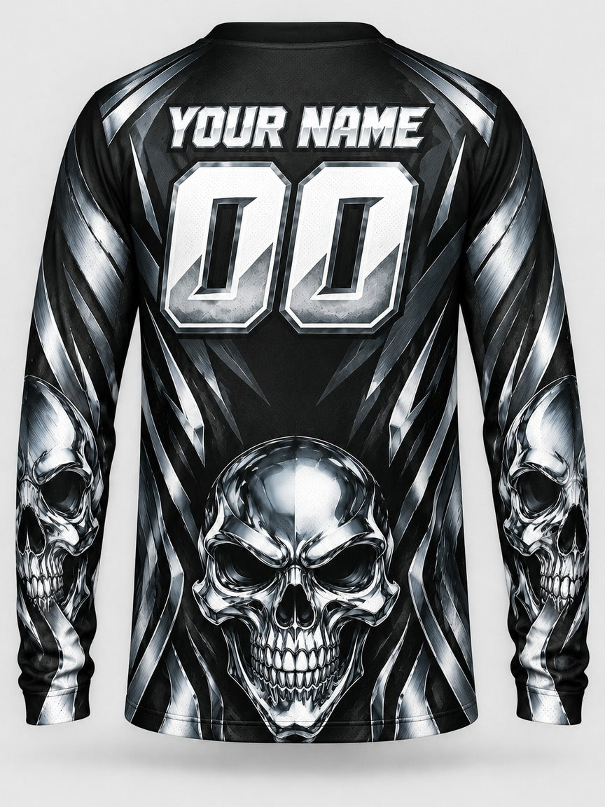 Chrome Skull custom motocross jersey - back view