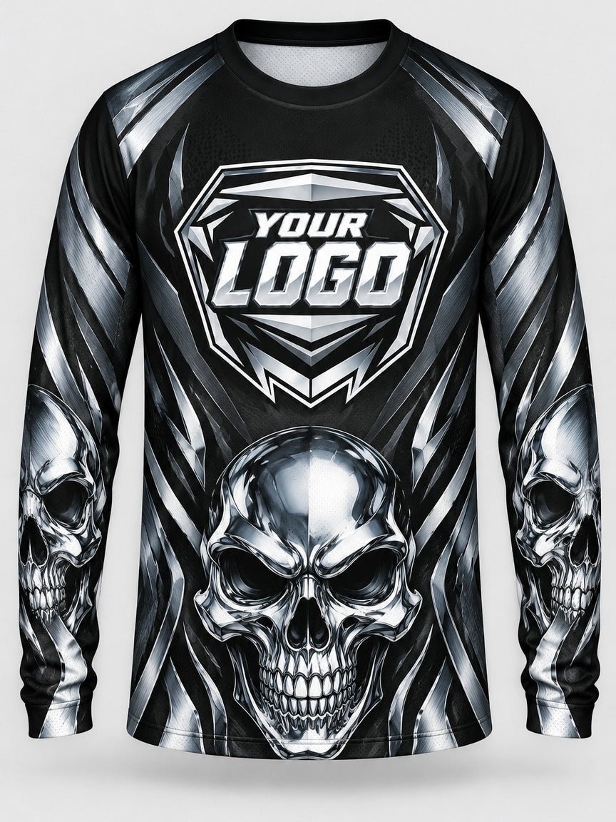Chrome Skull custom motocross jersey - front view