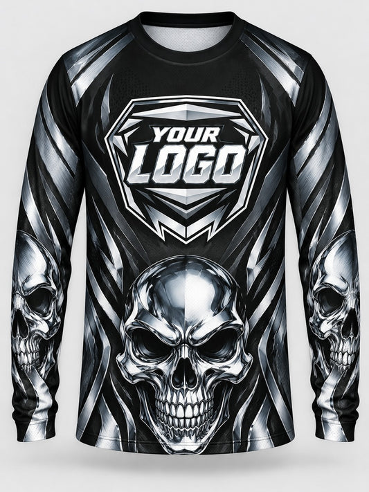 Chrome Skull custom motocross jersey - front view