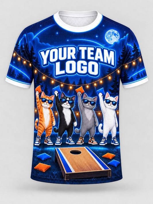 Cool Cat Crew custom cornhole jersey - front view