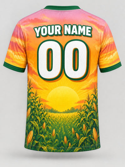 Back of the jersey with the placeholder name and number area