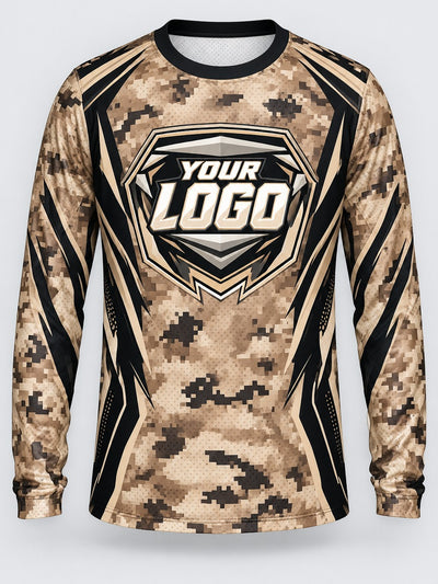Front of the jersey with the placeholder logo area