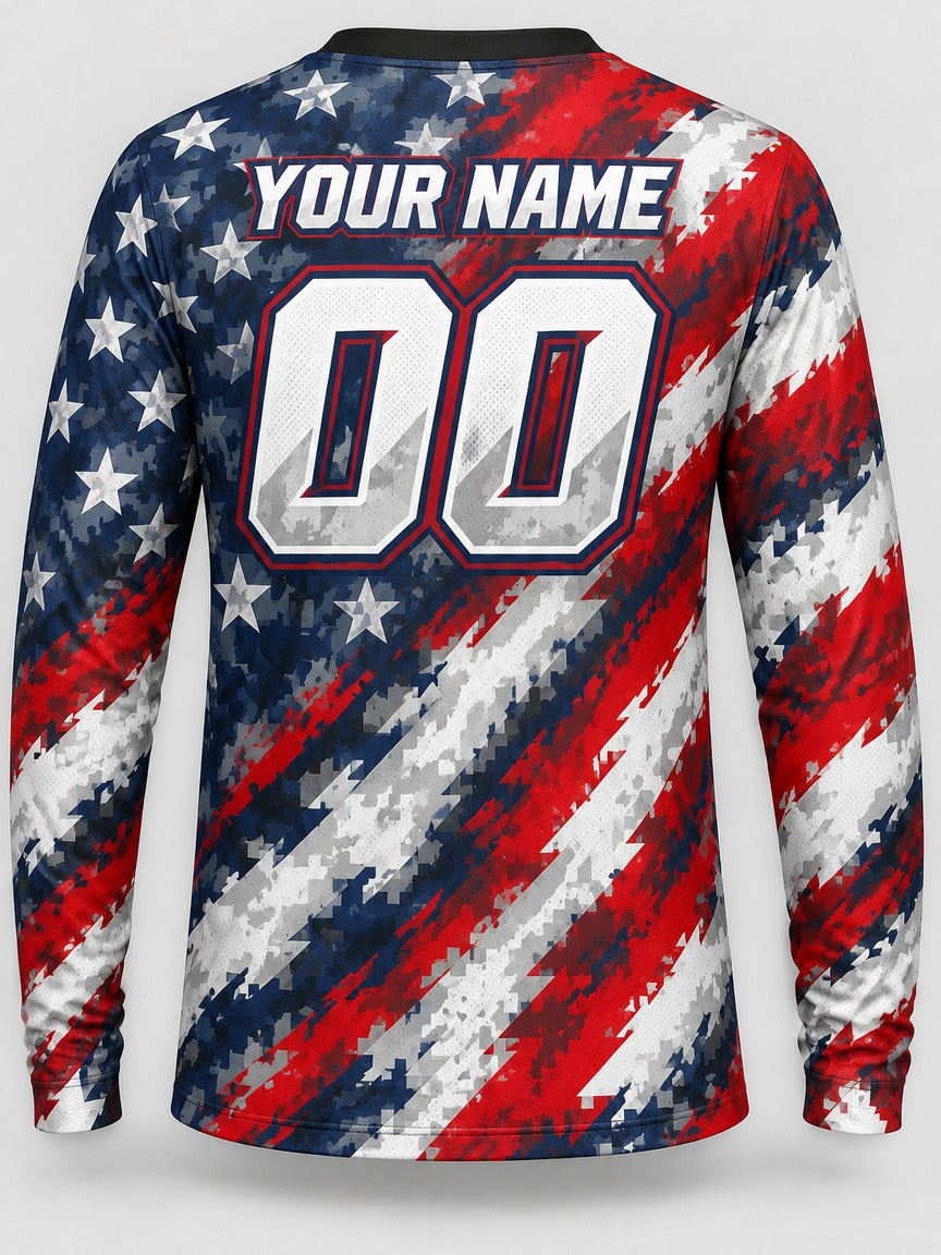 Digital Patriot custom motocross jersey - back view