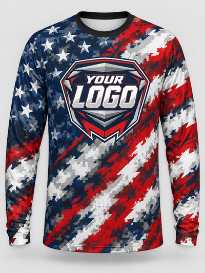 Front of the jersey with the placeholder logo area