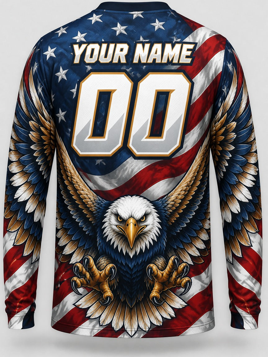 Eagle Spread custom motocross jersey - back view