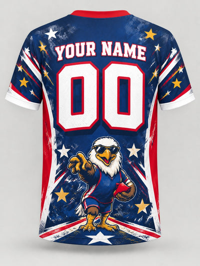 Back of the jersey with the placeholder name and number area