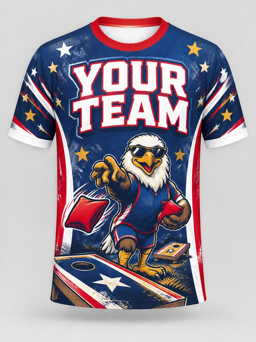 Eagle Toss custom cornhole jersey - front view