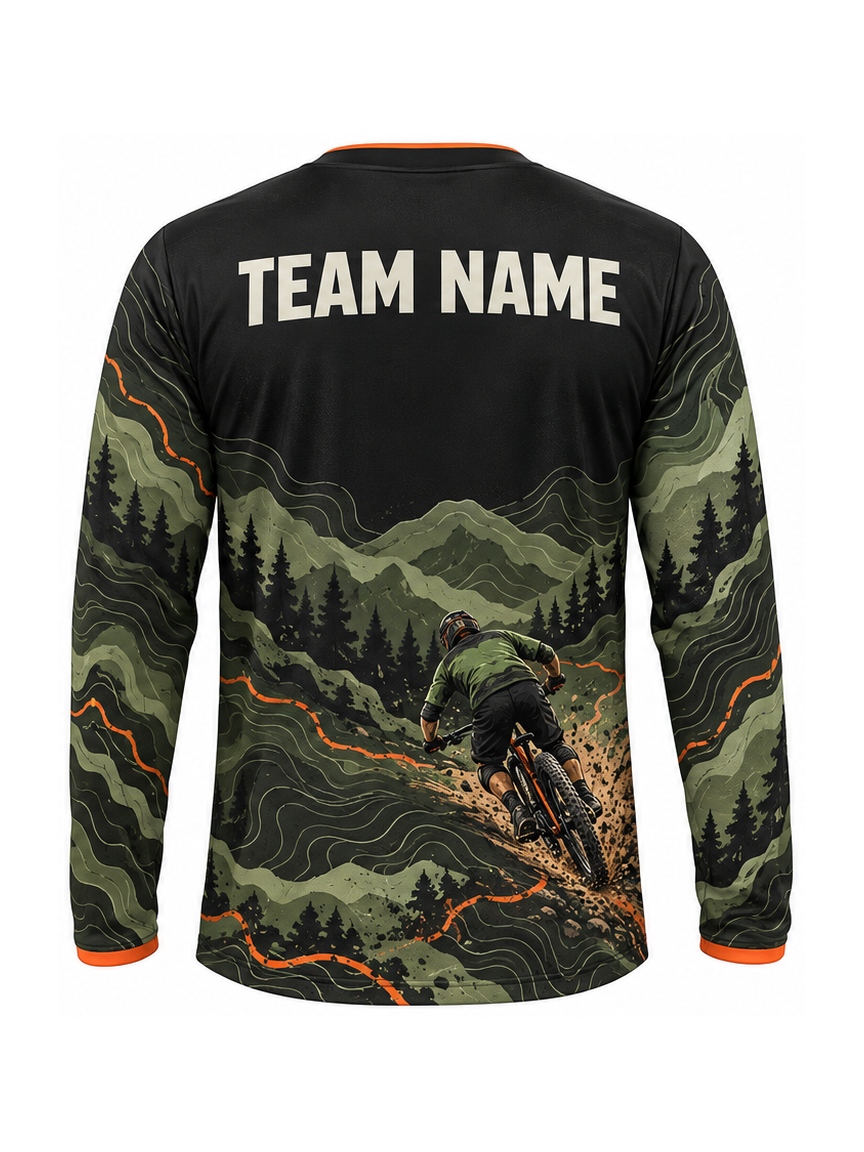 Trail Terrain custom MTB team shirt - back team name preview