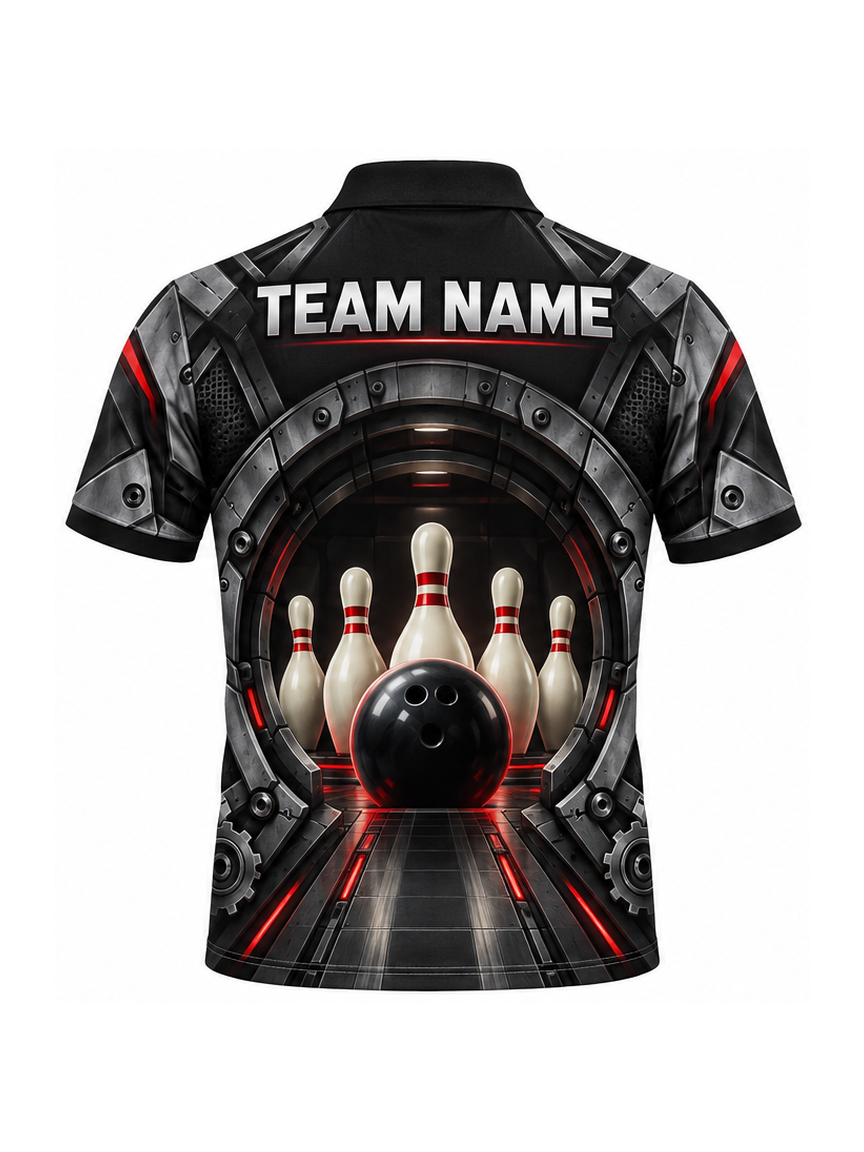 Graphite Mechanism Vault custom Bowling team shirt - back team name preview