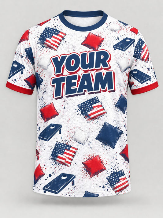 Flag Bags custom cornhole jersey - front view