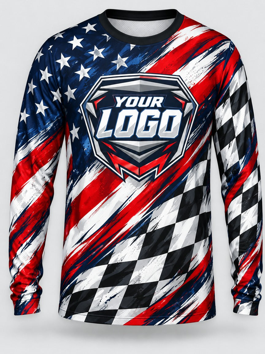 Freedom Checkered custom motocross jersey - front view
