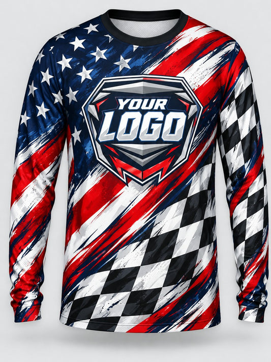 Freedom Checkered custom motocross jersey - front view