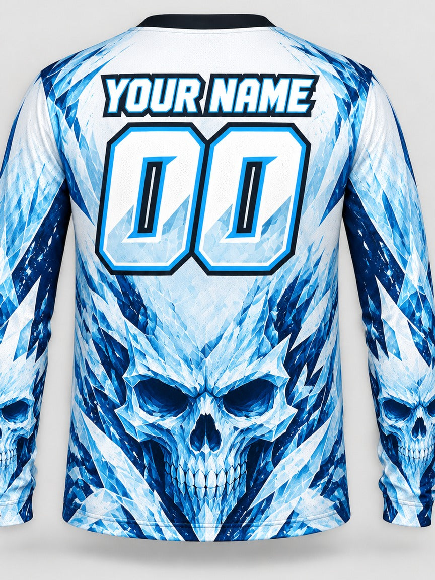 Frost Skull custom motocross jersey - back view