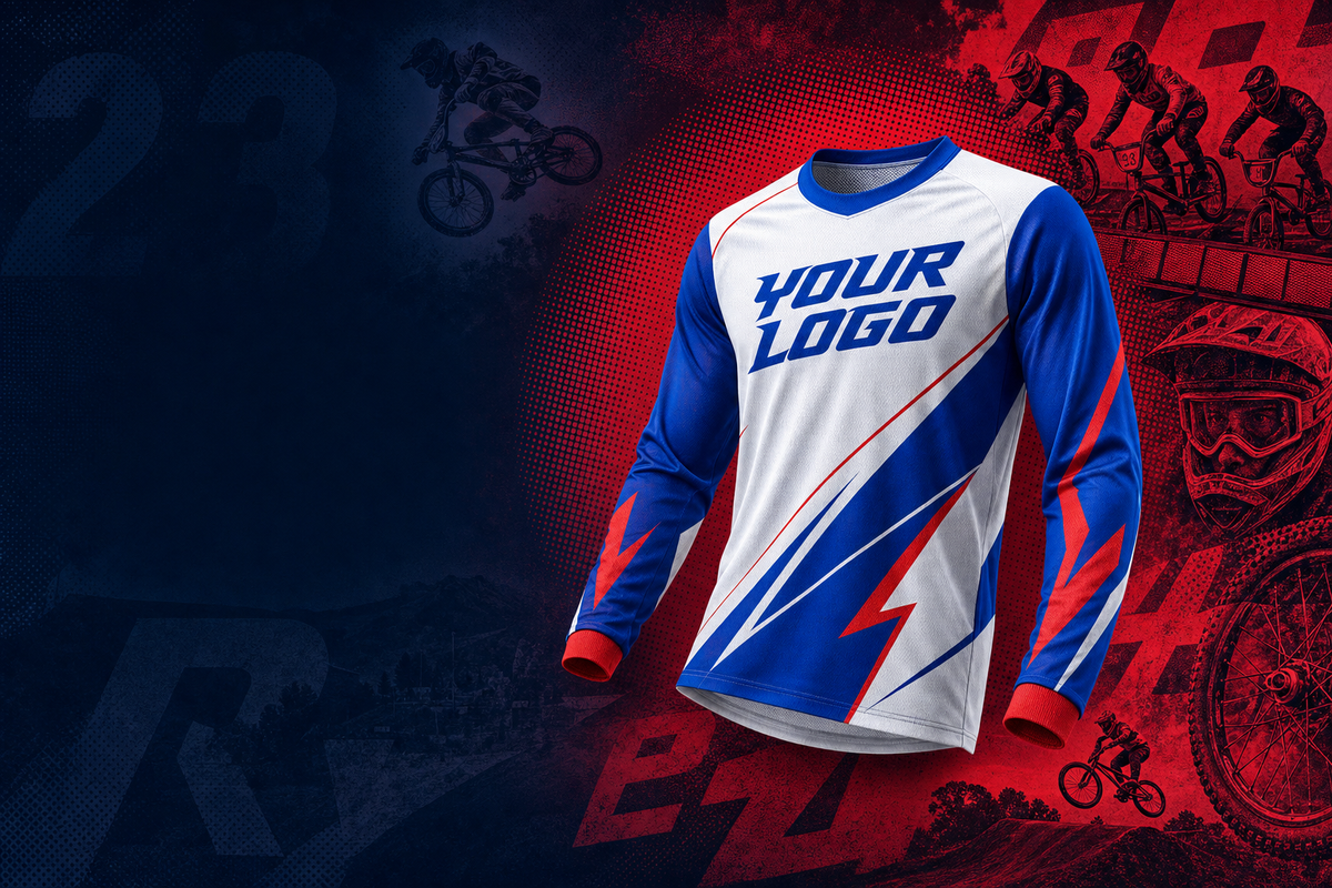 Dawson team jersey hero banner, duotone BMX collage