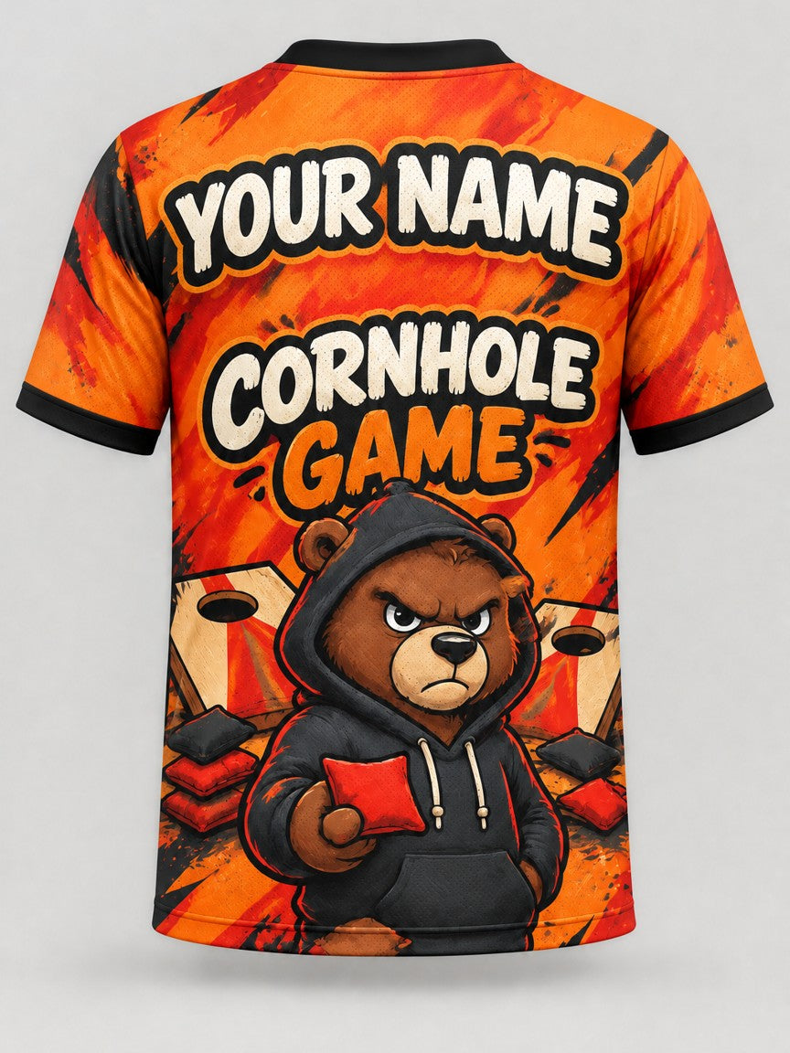 Hoodie Bear custom cornhole jersey - back view