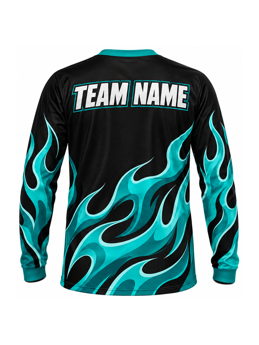 Aqua Afterburn custom Motocross team shirt - back team name preview