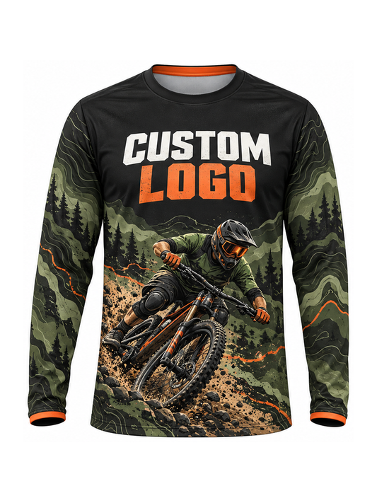 Trail Terrain custom MTB team shirt - front logo preview
