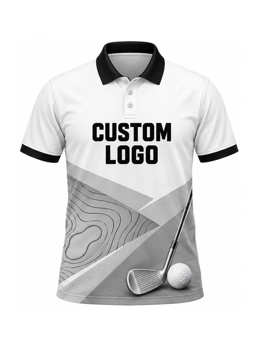 Ivory Course Mosaic custom Golf team shirt - front logo preview