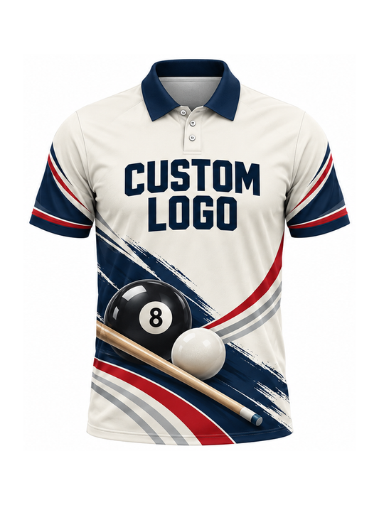 Ivory Signal Sweep custom Billiards team shirt - front logo preview