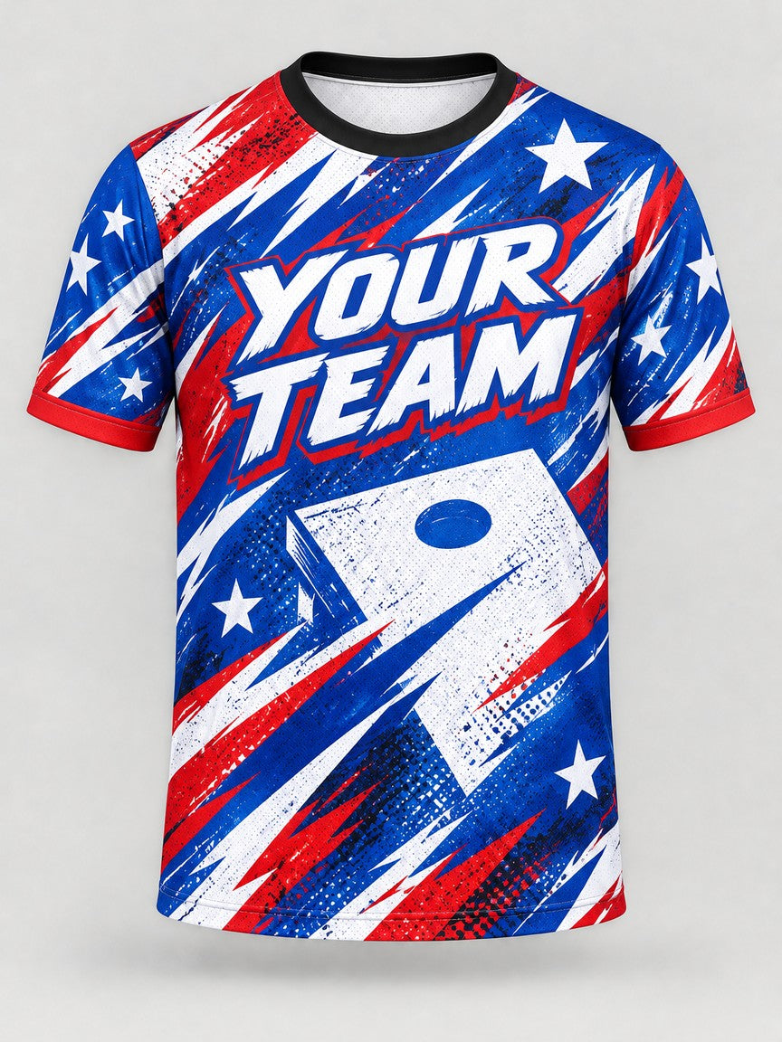 Liberty Slash custom cornhole jersey - front view