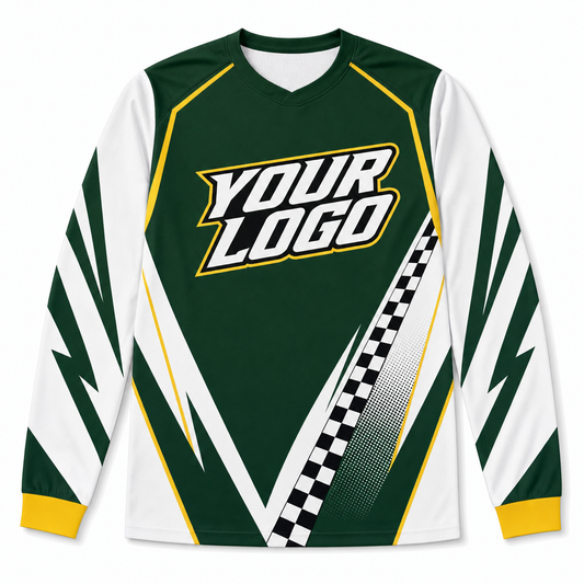 Canopy Team Jersey, front, colour-blocked BMX race jersey with YOUR LOGO placeholder