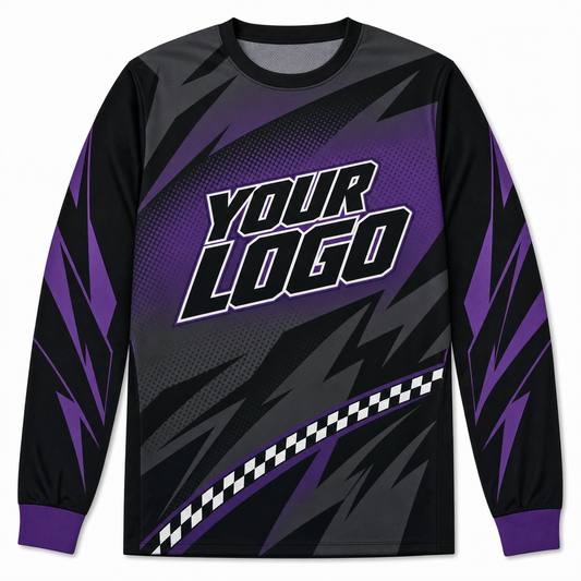 Phantom Team Jersey, front, colour-blocked BMX race jersey with YOUR LOGO placeholder