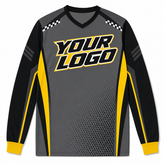 Torque Team Jersey, front, colour-blocked BMX race jersey with YOUR LOGO placeholder