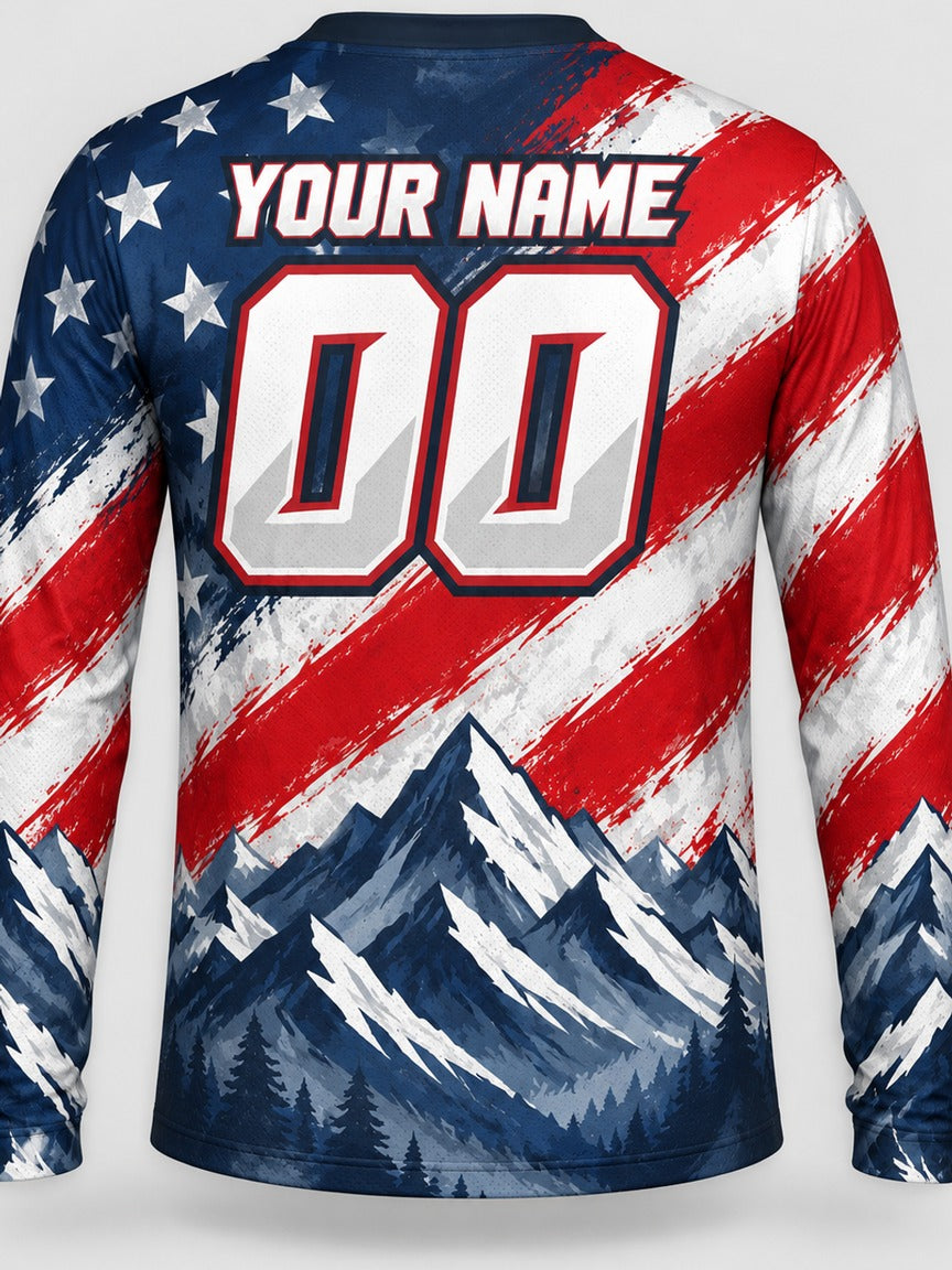 Mountain Flag custom motocross jersey - back view