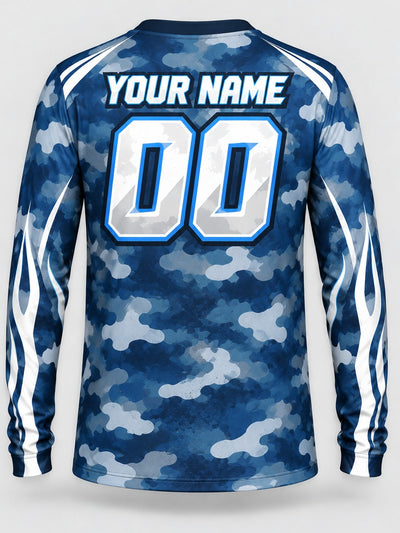 Back of the jersey with the placeholder name and number area