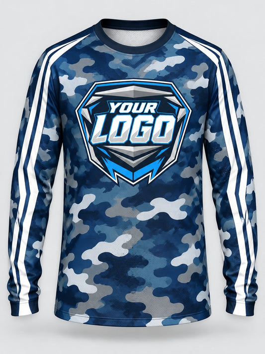 Navy Camo custom motocross jersey - front view