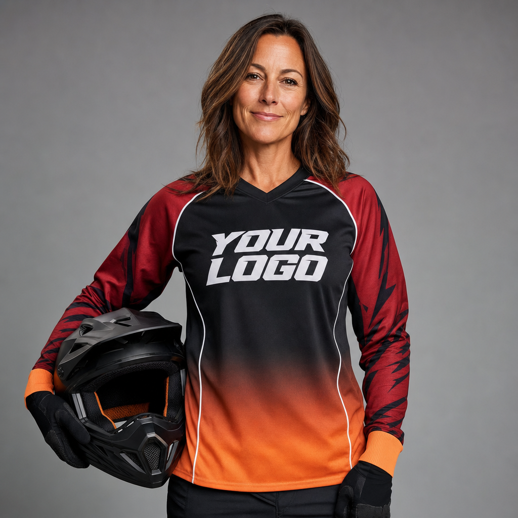 Rider wearing the Magma team jersey in studio