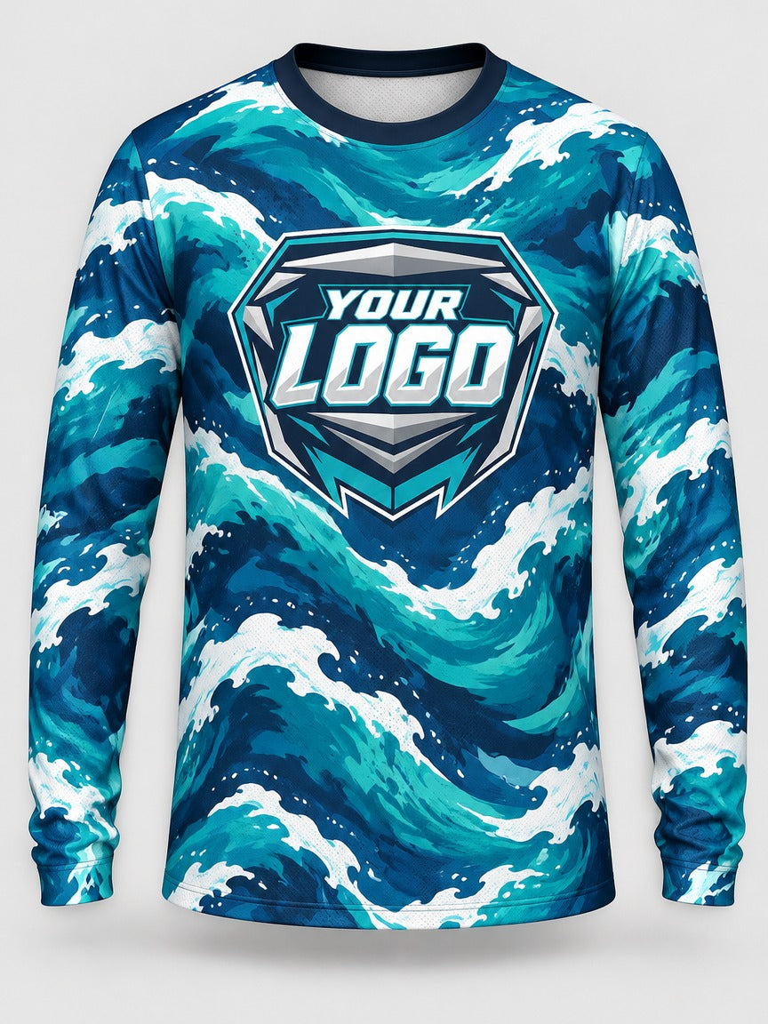 Ocean Camo custom motocross jersey - front view
