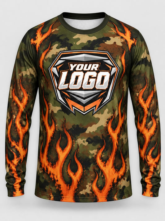 Olive Burn custom motocross jersey - front view
