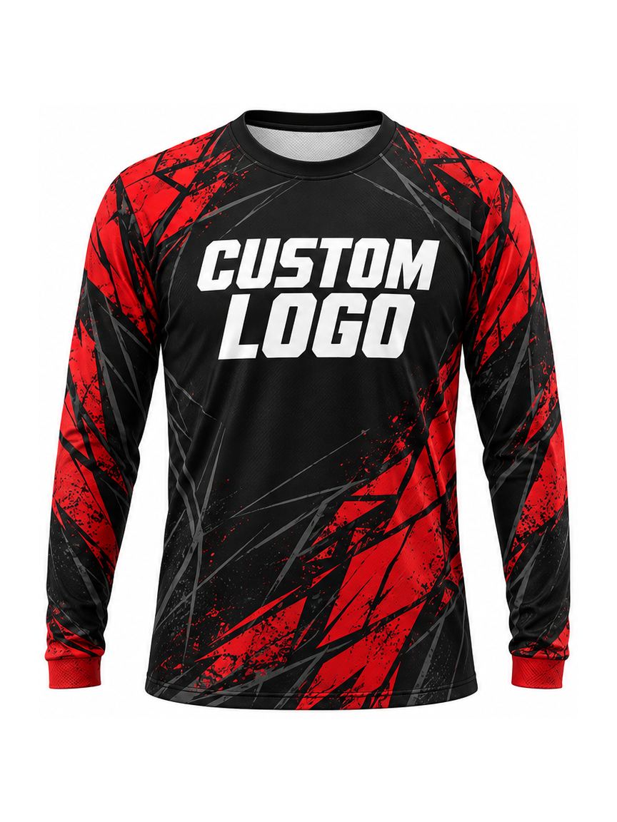 Crimson Shardweb custom Motocross team shirt - front logo preview