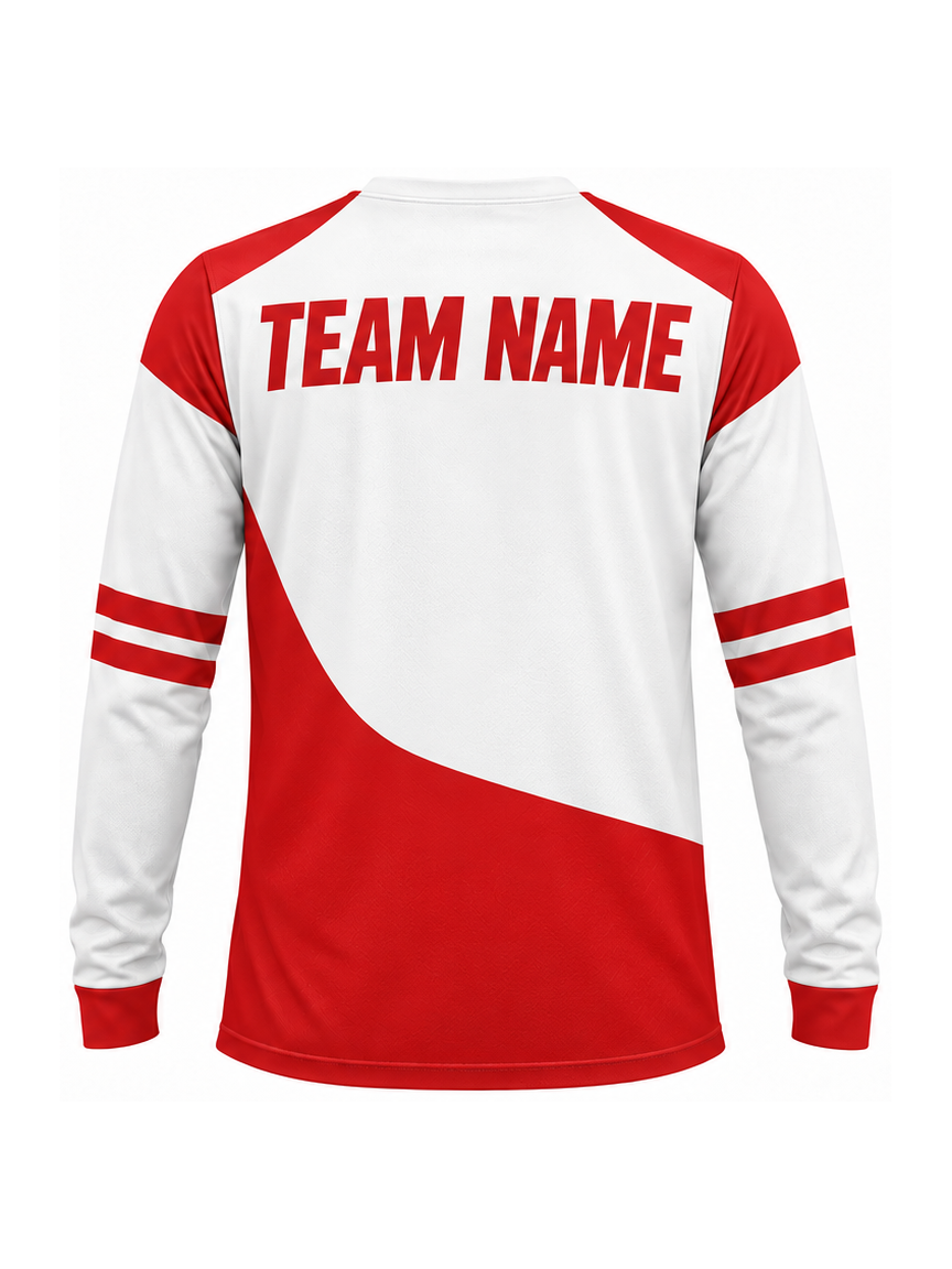 Scarlet Retro Grid custom Motocross team shirt - back team name preview