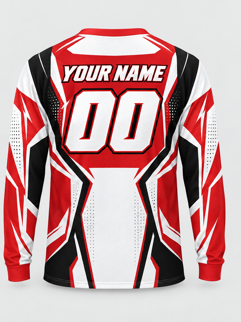 Crimson Vector Custom Dirt Bike Jersey - back view