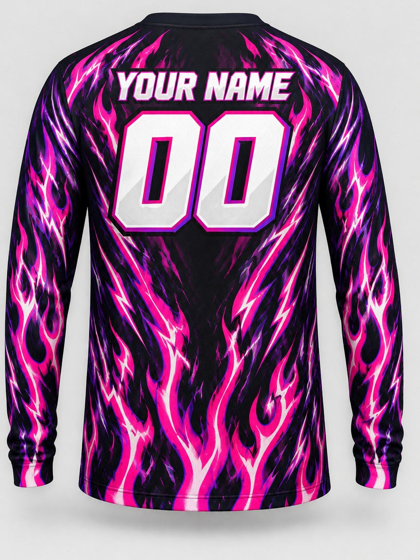Pink Voltage custom motocross jersey - back view