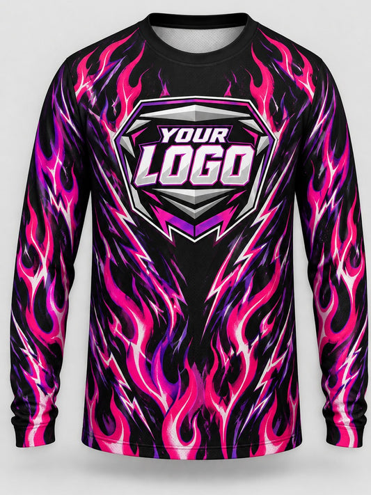 Pink Voltage custom motocross jersey - front view