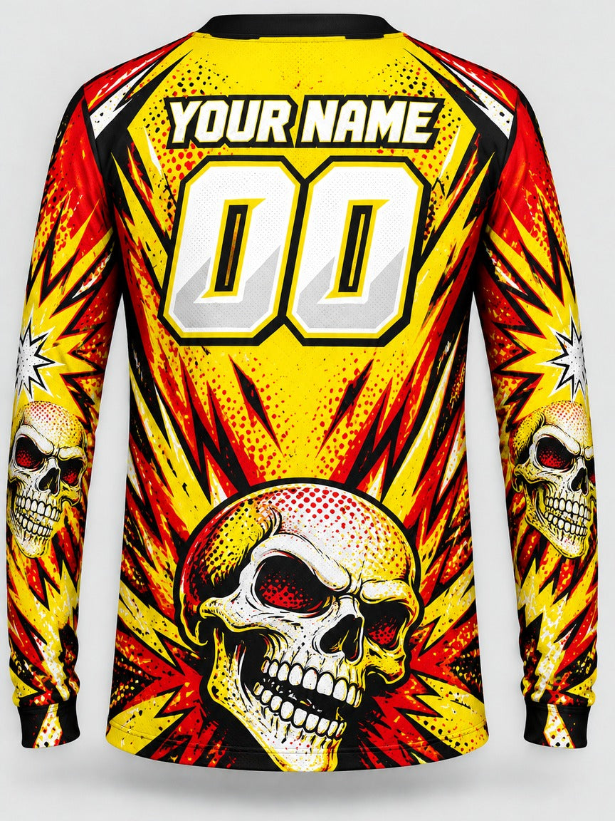Pop Skull custom motocross jersey - back view