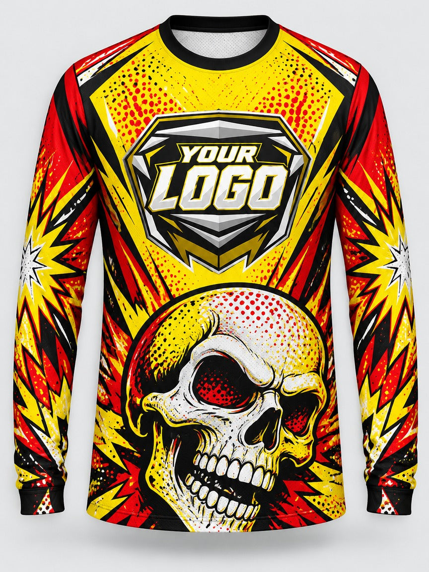 Pop Skull custom motocross jersey - front view