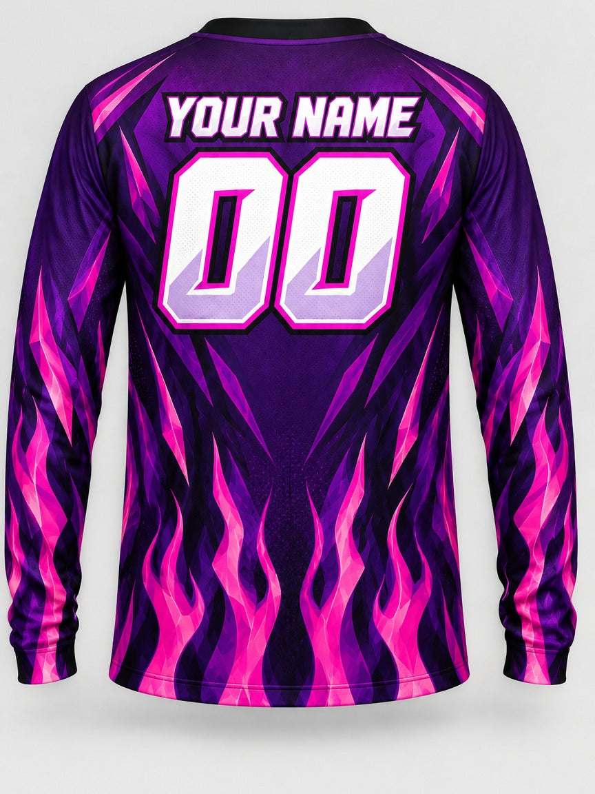 Purple Nitro custom motocross jersey - back view