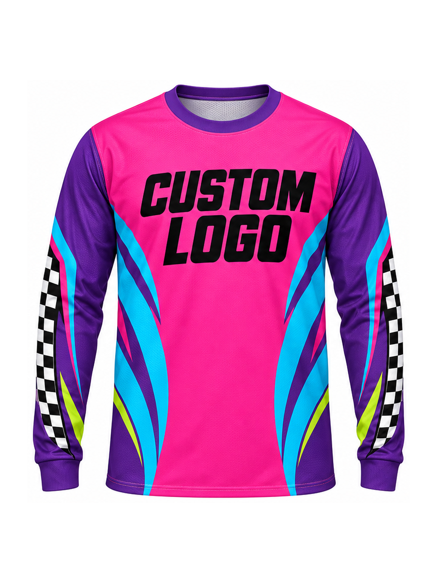 Electric Checker Lane custom motocross jersey - front view