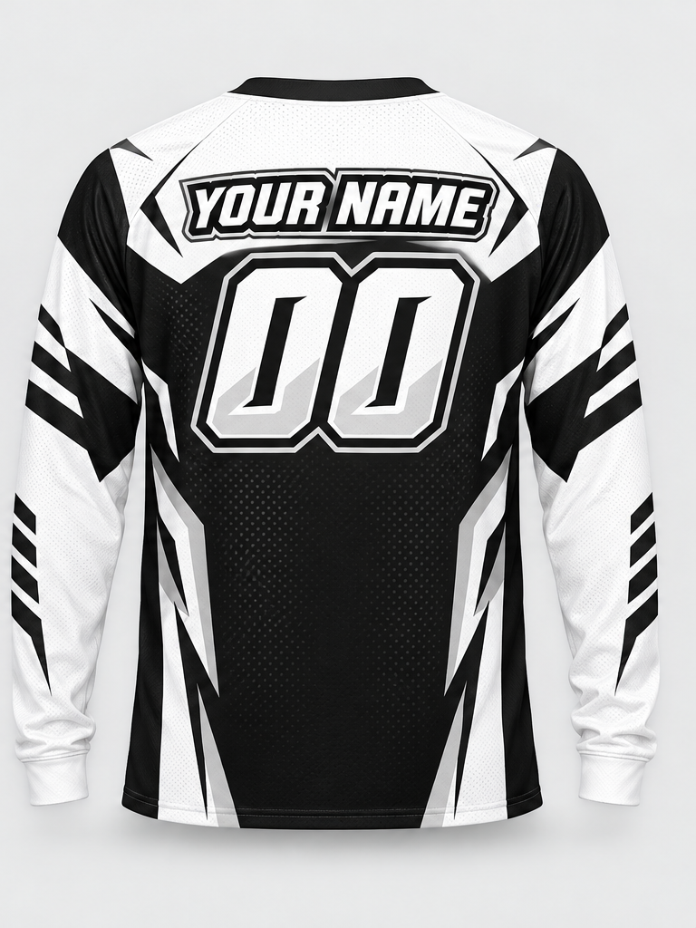 Monochrome Arrow Custom Dirt Bike Jersey - back view