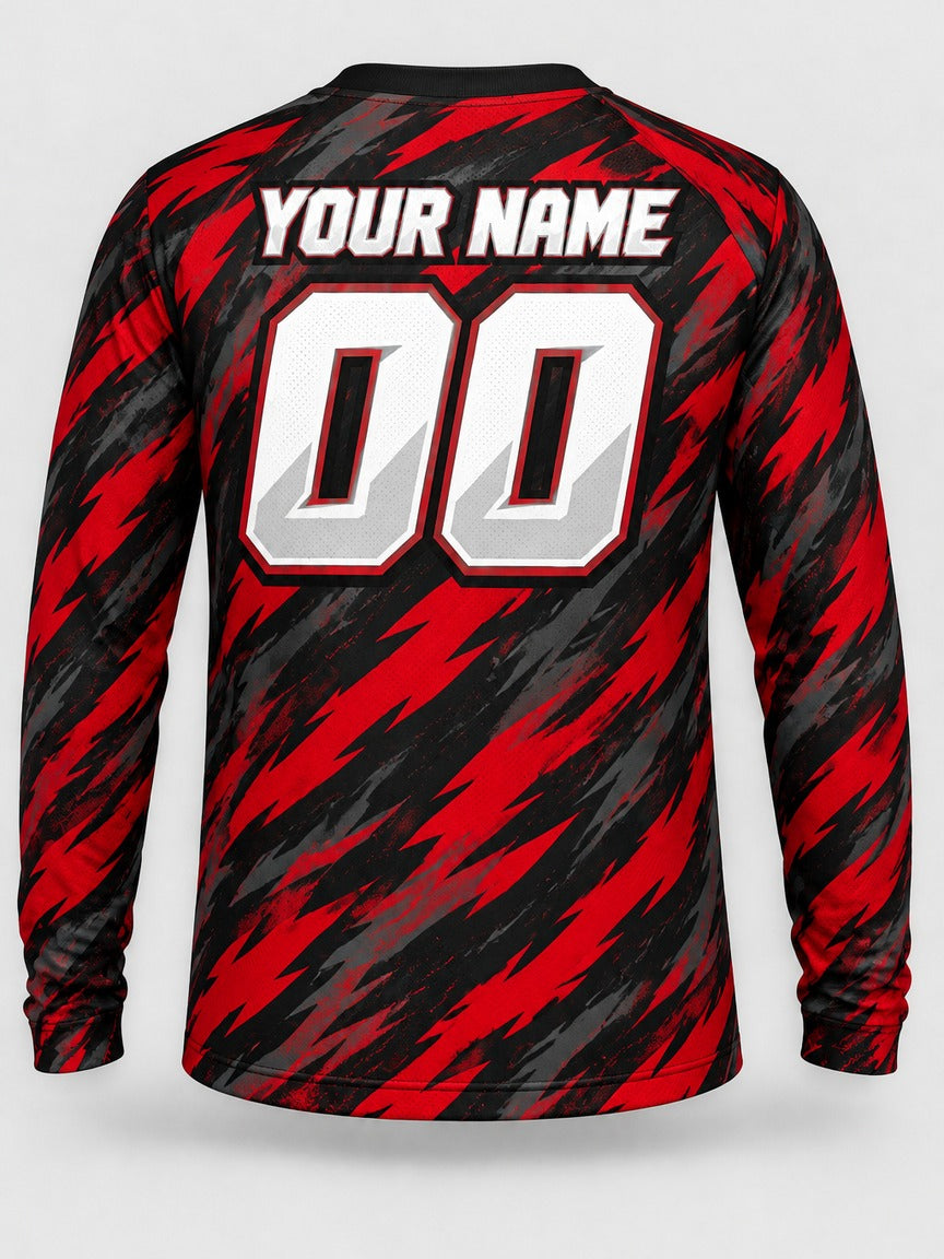 Red Tiger Camo custom motocross jersey - back view