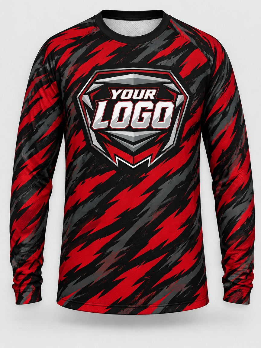 Red Tiger Camo custom motocross jersey - front view