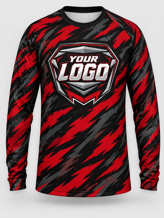 Red Tiger Camo custom motocross jersey - front view
