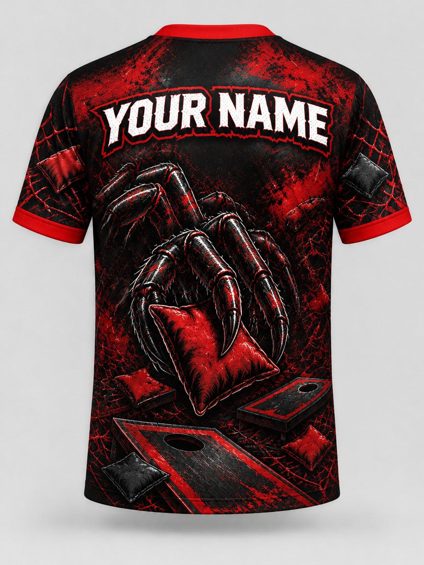 Red Widow Toss custom cornhole jersey - back view
