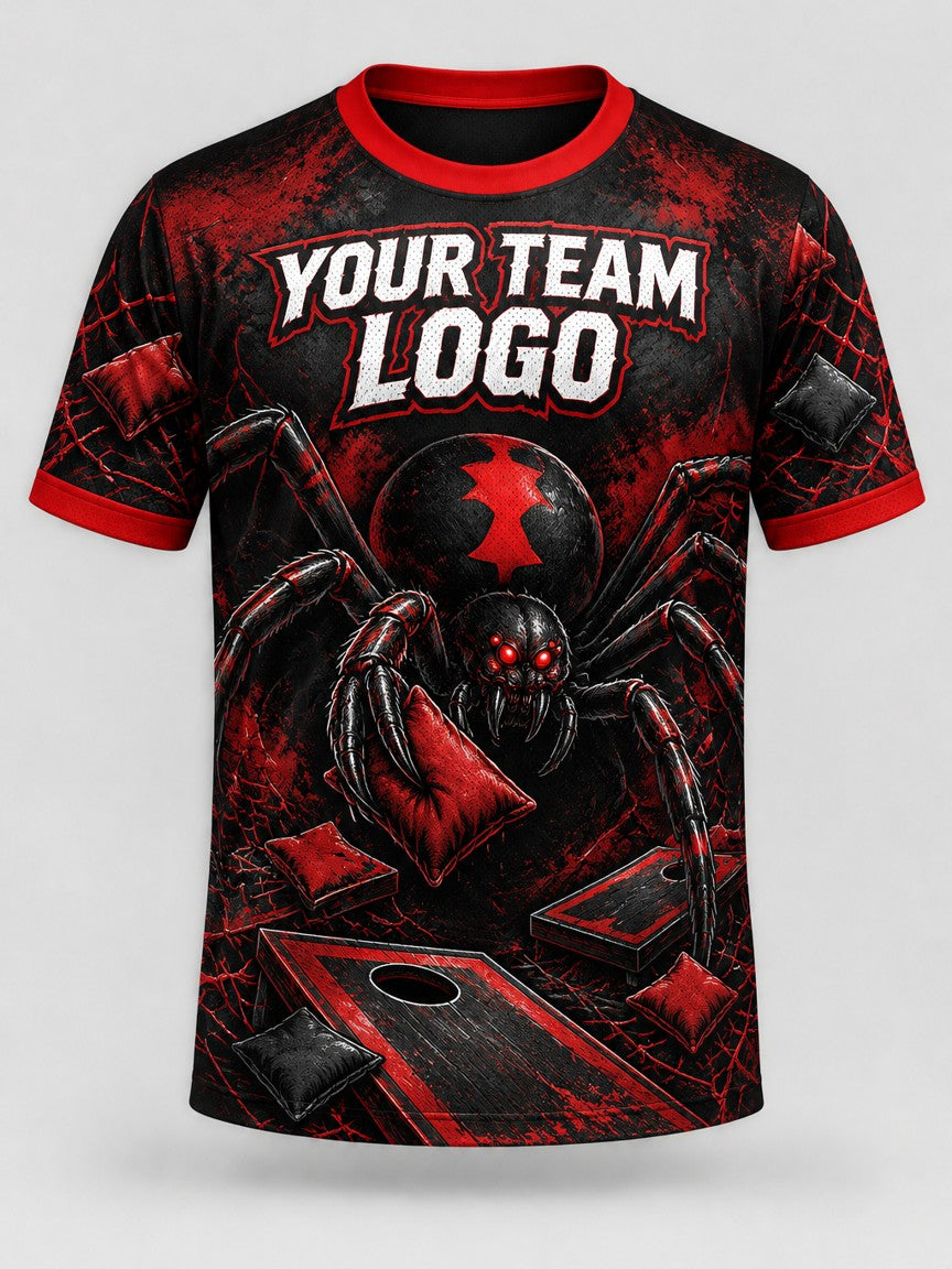 Red Widow Toss custom cornhole jersey - front view