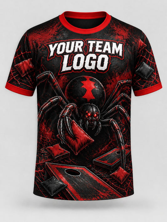 Red Widow Toss custom cornhole jersey - front view